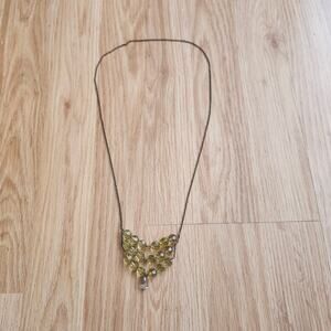 Yellow Bib Statement Necklace Faceted Beads Teardrop Vintage Inspired 30–32"